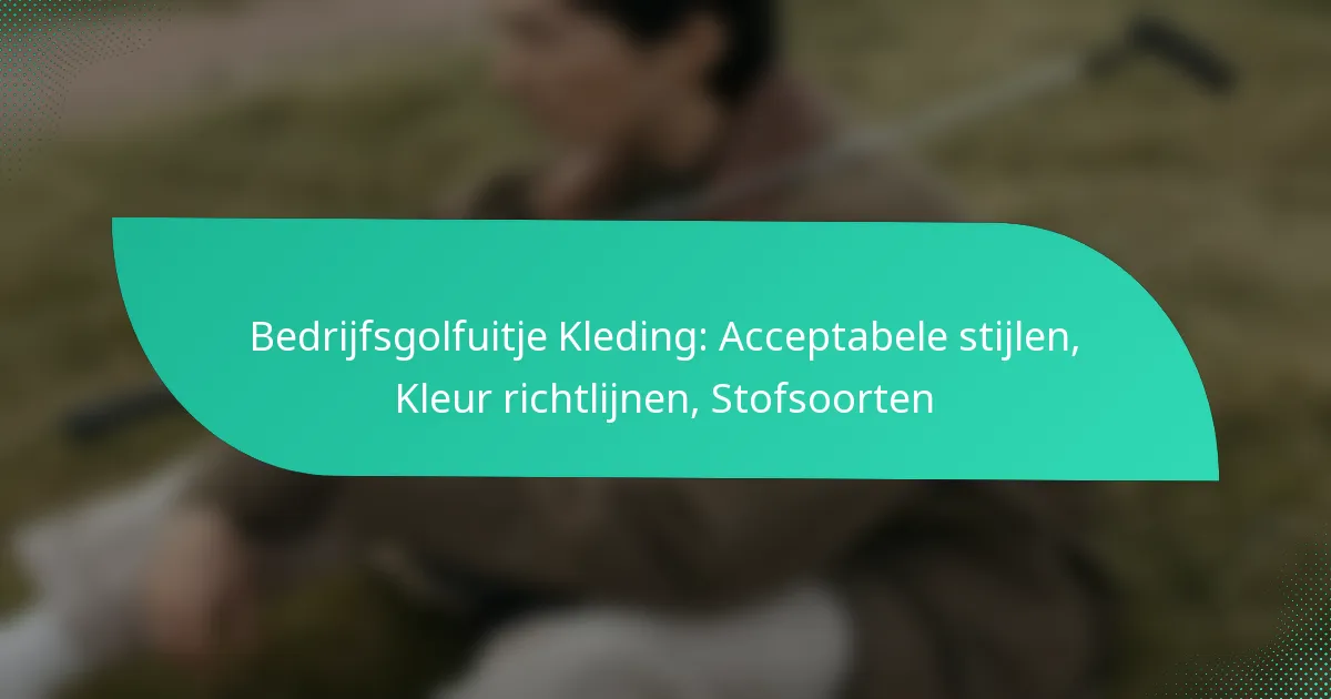 Bedrijfsgolfuitje Kleding: Acceptabele stijlen, Kleur richtlijnen, Stofsoorten