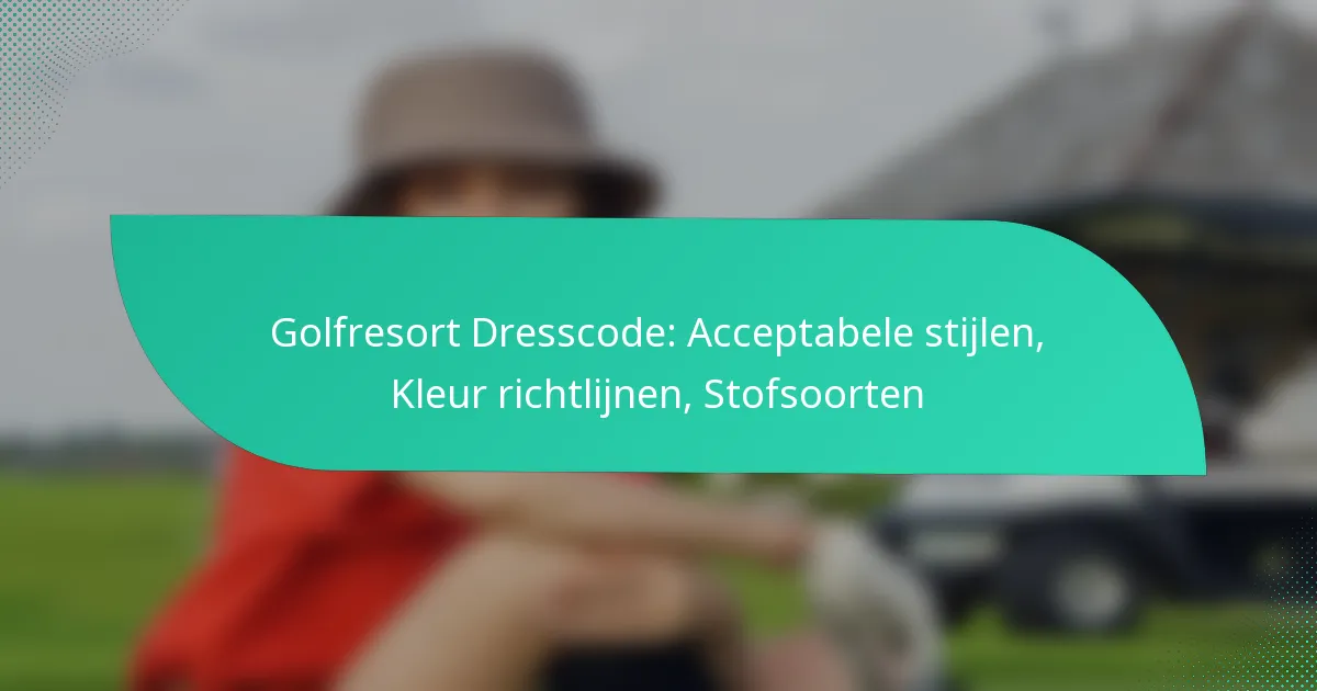 Golfresort Dresscode: Acceptabele stijlen, Kleur richtlijnen, Stofsoorten