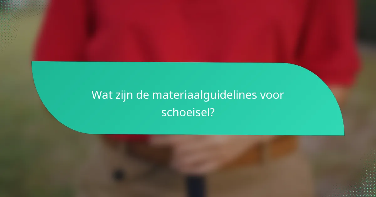 Wat zijn de materiaalguidelines voor schoeisel?