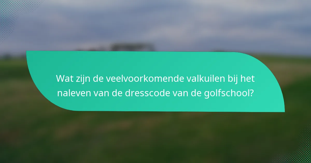 Wat zijn de veelvoorkomende valkuilen bij het naleven van de dresscode van de golfschool?